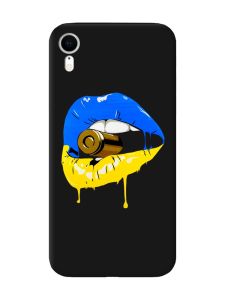 Матовий чорний чохол на Apple iPhone XR :: Губи і патрон (принт 264)