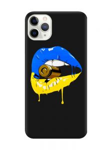 Матовий чорний чохол на iPhone 11 Pro Max (6.5) :: Губи і патрон (принт 264)