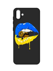 Матовий чорний чохол на Samsung Galaxy A04 :: Губи і патрон (принт 264)