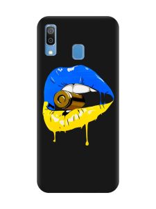 Матовий чорний чохол на Samsung Galaxy A30 (2019) / A20 (2019) :: Губи і патрон (принт 264)