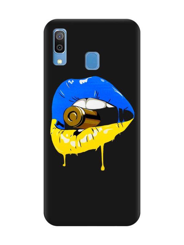Матовий чорний чохол на Samsung Galaxy A30 (2019) / A20 (2019) :: Губи і патрон (принт 264)
