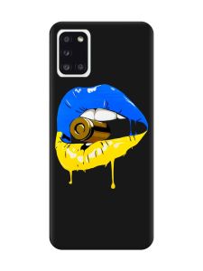 Матовий чорний чохол на Samsung Galaxy A31 :: Губи і патрон (принт 264)