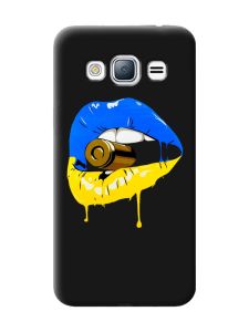 Матовий чорний чохол на Samsung Galaxy J3 / J310 :: Губи і патрон (принт 264)