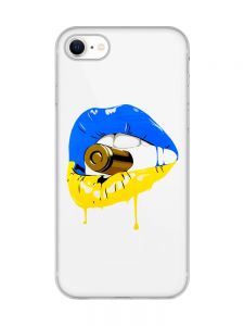 Прозорий чохол для iPhone 7, 8 :: Губи і патрон (принт 264)