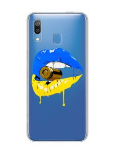 Прозорий чохол для Samsung Galaxy A30 (2019)/A20 (2019) :: Губи і патрон (принт 264)