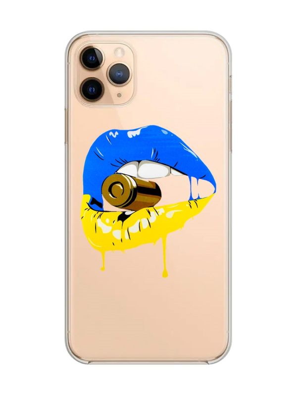 Прозорий чохол на iPhone 11 Pro Max (6,5) :: Губи і патрон (принт 264)