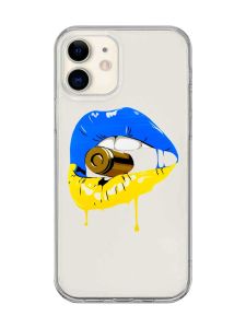 Прозорий чохол на iPhone 12 mini :: Губи і патрон (принт 264)