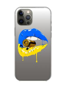 Прозорий чохол на iPhone 12 Pro Max :: Губи і патрон (принт 264)