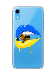 Прозорий чохол на iPhone XR :: Губи і патрон (принт 264)