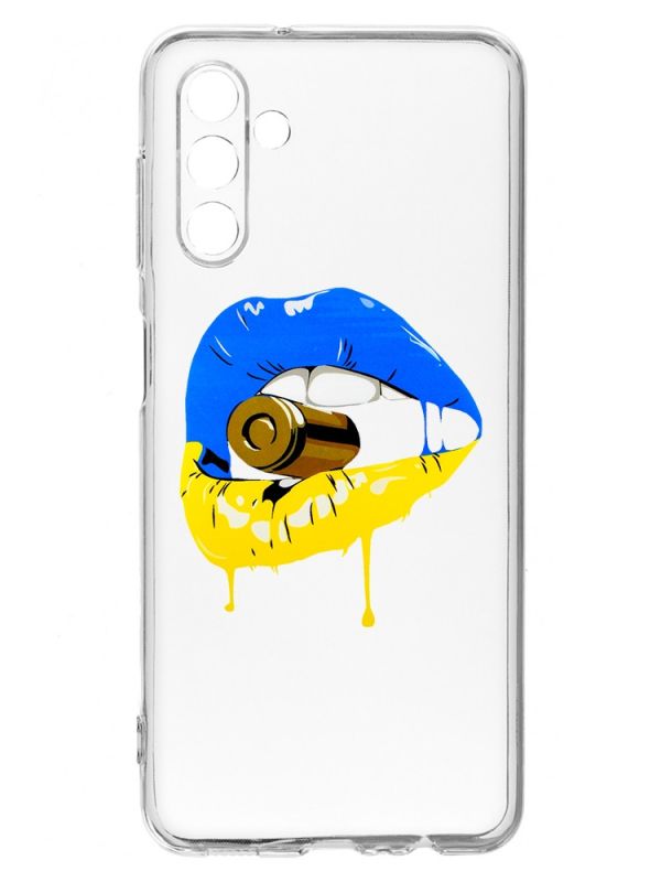 Прозорий чохол на Samsung A04s/A13 5G :: Губи і патрон (принт 264)