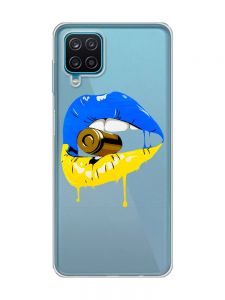 Прозорий чохол на Samsung Galaxy A12 4G :: Губи і патрон (принт 264)