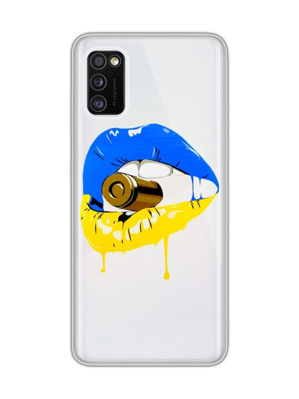 Прозорий чохол на Samsung Galaxy A41 :: Губи і патрон (принт 264)