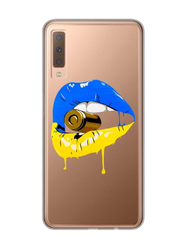 Прозорий чохол на Samsung Galaxy A7(2018) A750 :: Губи і патрон (принт 264)