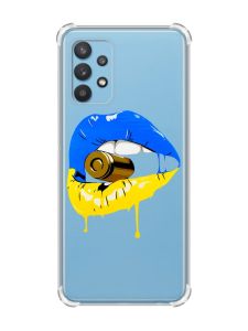 Чохол з потовщеними кутами на Samsung Galaxy A32 :: Губи і патрон (принт 264)