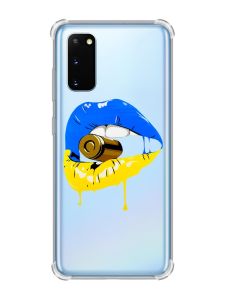 Чохол із потовщеними кутами на Samsung Galaxy S20 Plus :: Губи і патрон (принт 264)