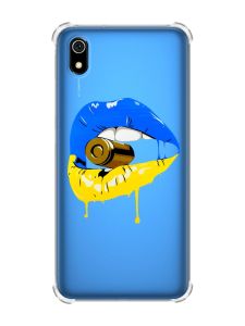 Чохол з потовщеними кутами для Xiaomi Redmi 7A :: Губи і патрон (принт 264)
