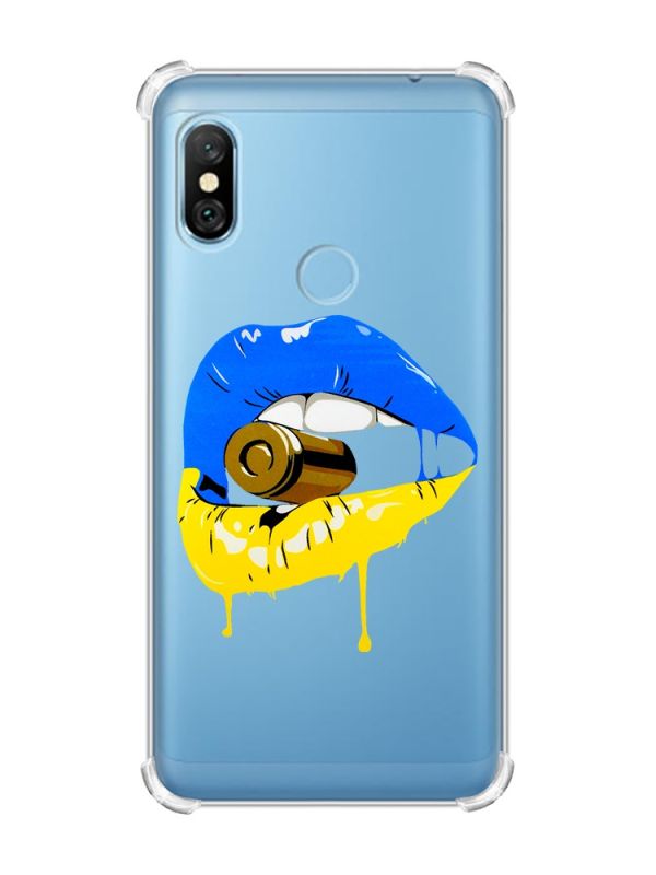 Чохол з потовщеними кутами на Xiaomi Redmi Note 6 Pro :: Губи і патрон (принт 264)