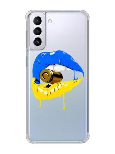 Чохол з потовщеними кутами на Samsung Galaxy S21 Plus :: Губи і патрон (принт 264)