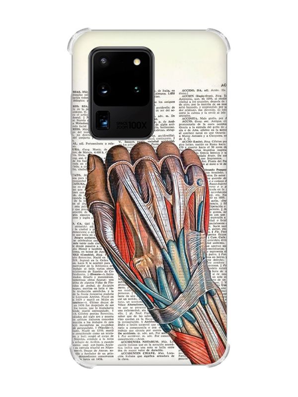 Чохол з потовщеними кутами на Samsung Galaxy S20 Ultra :: Анатомія руки (принт 298)