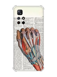 Чохол з потовщеними кутами на Xiaomi Redmi Note 11 4G :: Анатомія руки (принт 298)