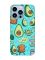 Матовий бірюзовий чохол на Apple iPhone 13 Pro Max :: Милі авокадо каваї (принт 305)
