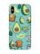 Матовий бірюзовий чохол на iPhone XS MAX :: Милі авокадо каваї (принт 305)