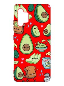 Матовий червоний чохол на Samsung Galaxy A32 :: Милі авокадо каваї (принт 305)