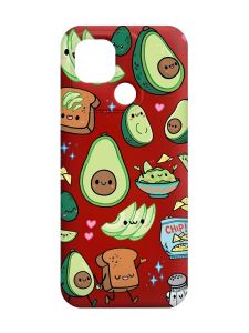 Матовий червоний чохол на Xiaomi Redmi 10C :: Милі авокадо каваї (принт 305)