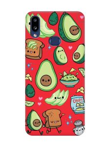 Матовий червоний чохол на Samsung Galaxy A10s (A107) :: Милі авокадо каваї (принт 305)
