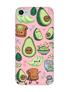Матовий рожевий чохол на iPhone 7 / 8 :: Милі авокадо каваї (принт 305)