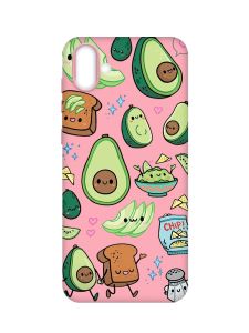Матовий рожевий чохол на Samsung Galaxy A04 :: Милі авокадо каваї (принт 305)
