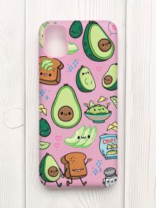 Матовий рожевий чохол на Samsung Galaxy A04E/A042 :: Милі авокадо каваї (принт 305)
