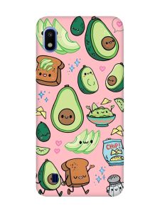 Матовий рожевий чохол на Samsung Galaxy A10 (2019) A105 :: Милі авокадо каваї (принт 305)