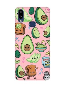 Матовий рожевий чохол на Samsung Galaxy A10s (A107) :: Милі авокадо каваї (принт 305)