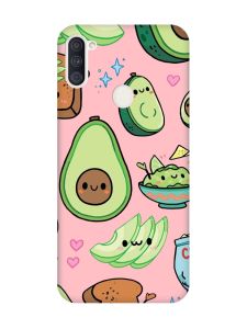 Матовий рожевий чохол на Samsung Galaxy A11 :: Милі авокадо каваї (принт 305)