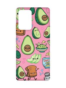 Матовий рожевий чохол на Samsung Galaxy A52 :: Милі авокадо каваї (принт 305)