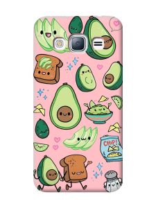 Матовий рожевий чохол на Samsung Galaxy J3 / J310 :: Милі авокадо каваї (принт 305)