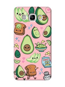Матовий рожевий чохол на Samsung Galaxy J5(2016) J510 :: Милі авокадо каваї (принт 305)