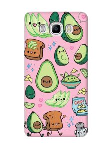 Матовий рожевий чохол на Samsung Galaxy J7(2016) J710 :: Милі авокадо каваї (принт 305)