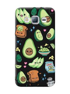 Матовий чорний чохол на Samsung Galaxy J3 / J310 :: Милі авокадо каваї (принт 305)