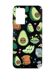 Матовий чорний чохол на Xiaomi Redmi Note 11 4G :: Милі авокадо каваї (принт 305)