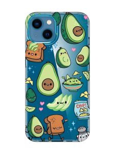 Прозорий чохол для iPhone 13 mini :: Милі авокадо каваї (принт 305)