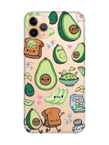 Прозорий чохол на iPhone 11 Pro Max (6,5) :: Милі авокадо каваї (принт 305)