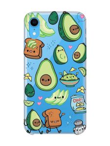 Прозорий чохол на iPhone XR :: Милі авокадо каваї (принт 305)