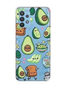 Прозорий чохол на Samsung Galaxy A32 :: Милі авокадо каваї (принт 305)
