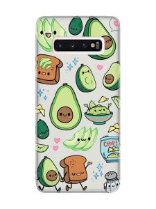 Прозорий чохол на Samsung Galaxy S10 :: Милі авокадо каваї (принт 305)