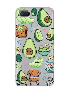 Прозорий чохол на Xiaomi Redmi 6  :: Милі авокадо каваї (принт 305)