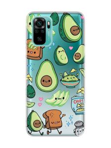 Прозорий чохол на Xiaomi Redmi Note 10 / Note 10s  :: Милі авокадо каваї (принт 305)