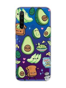 Прозорий чохол на Xiaomi Redmi Note 8T :: Милі авокадо каваї (принт 305)
