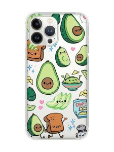 Чохол із потовщеними кутами на iPhone 14 Pro Max :: Милі авокадо каваї (принт 305)
